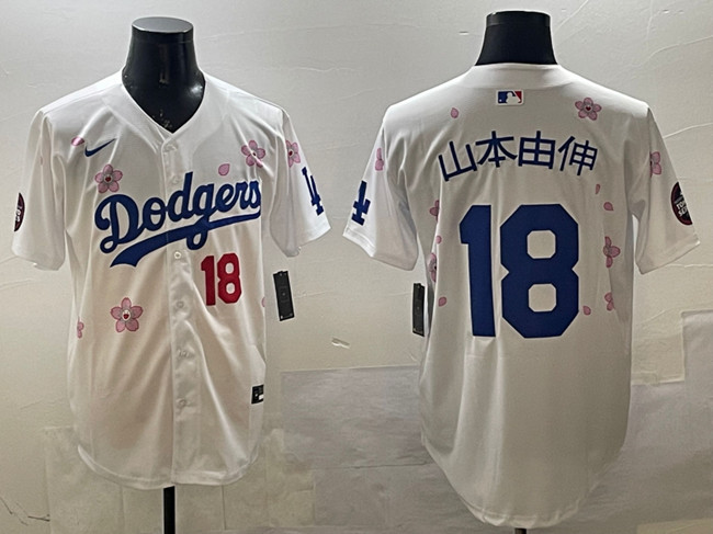Personalized Men’s Los Angeles Dodgers #18 Yamamoto White 2025 Tokyo Series Limited Stitched Baseball Jersey