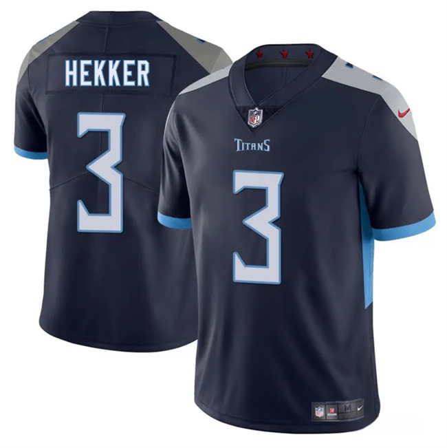 Personalized Men’s Tennessee Titans #3 Johnny Hekker Navy 2025 Untouchable Stitched Jersey