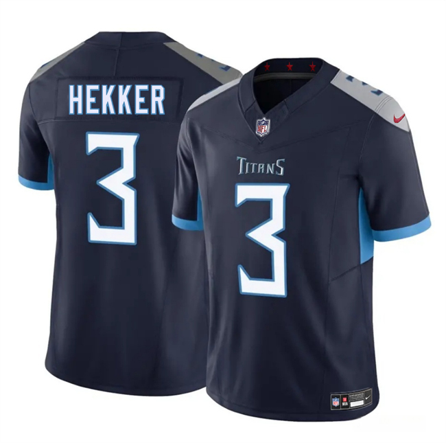 Personalized Men’s Tennessee Titans #3 Johnny Hekker Navy 2025 F.U.S.E. Limited Stitched Football Jersey