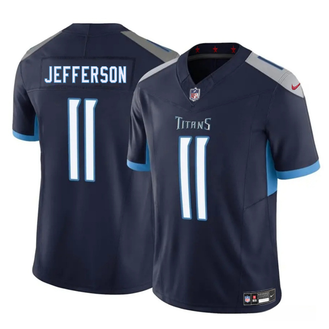 Personalized Men’s Tennessee Titans #11 Van Jefferson Navy 2025 F.U.S.E. Limited Stitched Football Jersey