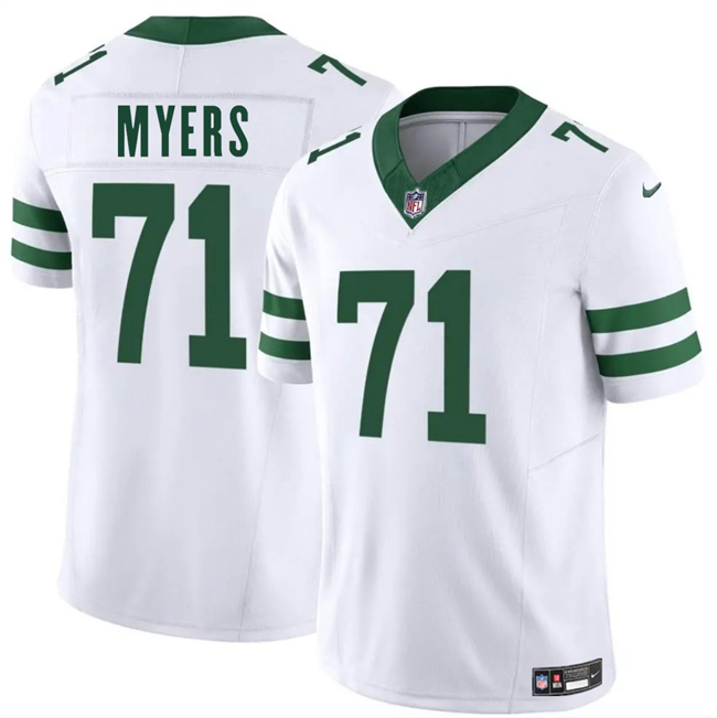 Personalized Men’s New York Jets #71 Josh Myers White 2025 F.U.S.E. Untouchable Limited Stitched Jersey