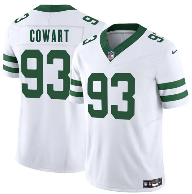 Personalized Men’s New York Jets #93 Byron Cowart White 2025 F.U.S.E. Untouchable Limited Stitched Jersey