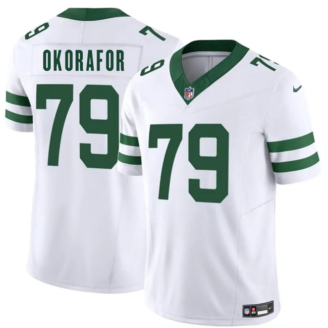 Personalized Men’s New York Jets #79 Chukwuma Okorafor White 2025 F.U.S.E. Untouchable Limited Stitched Jersey