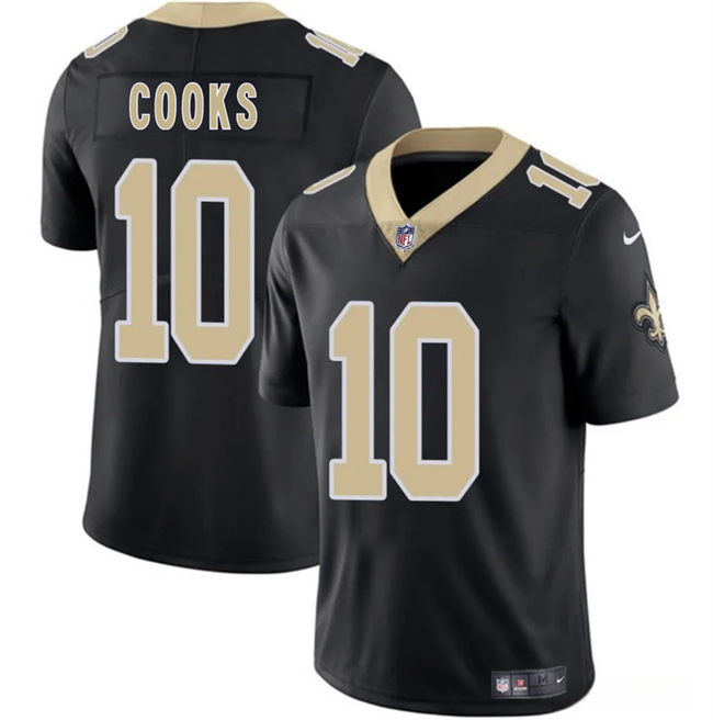 Personalized Men’s New Orleans Saints #10 Brandin Cooks Black 2025 Limited Stitched Football Jersey