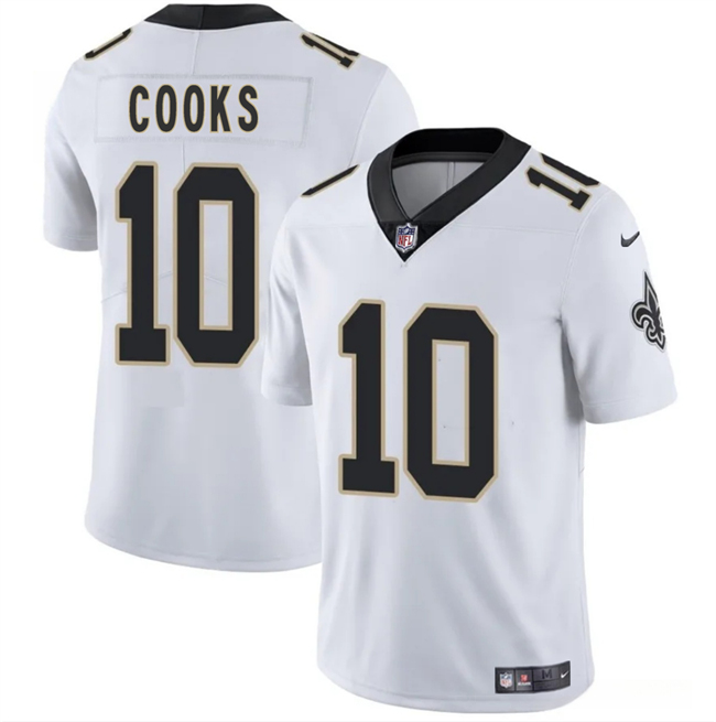 Personalized Men’s New Orleans Saints #10 Brandin Cooks White 2025 Limited Stitched Football Jersey