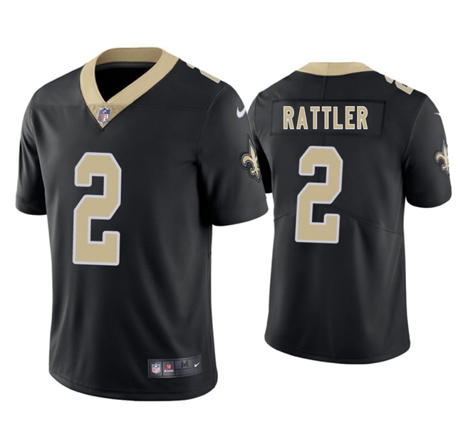 Personalized Men’s New Orleans Saints #2 Spencer Rattler Black 2025 Limited Stitched Football Jersey