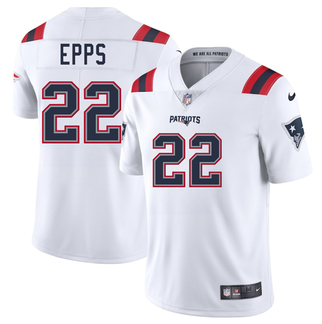 Personalized Men’s New England Patriots #22 Marcus Epps White 2025 Limited Stitched Football Jersey