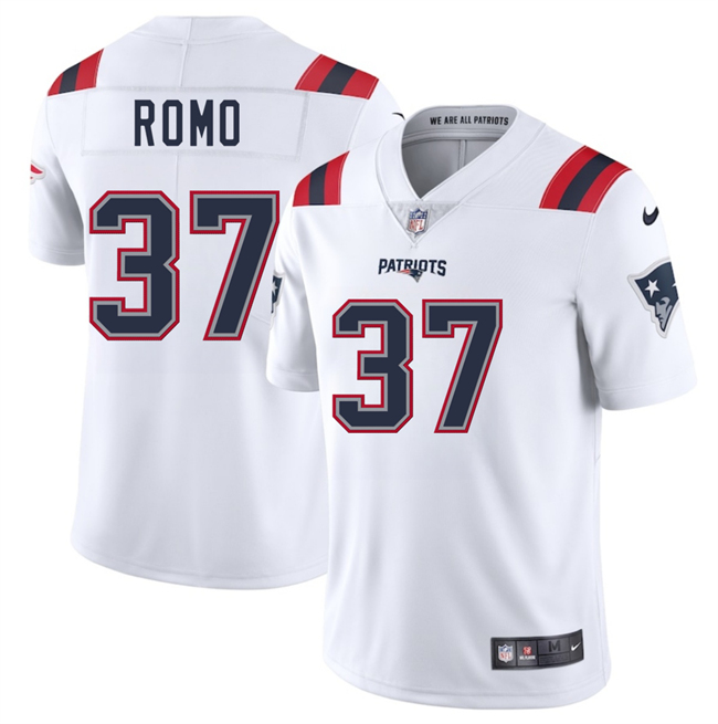 Personalized Men’s New England Patriots #37 Parker Romo White 2025 Limited Stitched Football Jersey