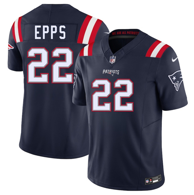 Personalized Men’s New England Patriots #22 Marcus Epps Navy 2025 F.U.S.E. Limited Stitched Football Jersey