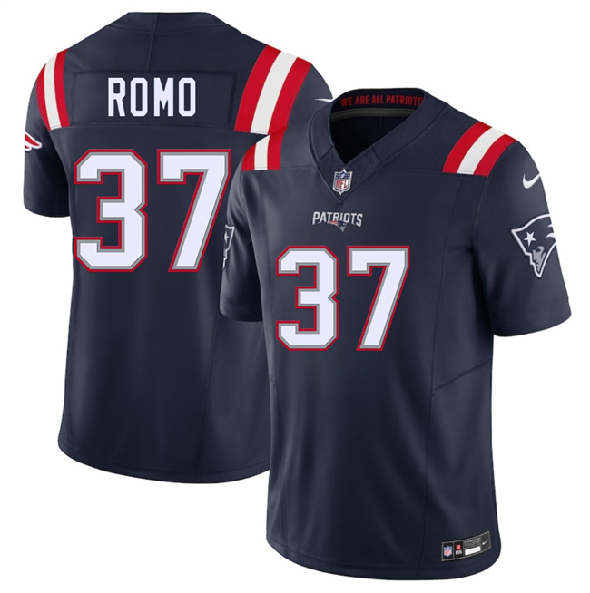 Personalized Men’s New England Patriots #37 Parker Romo Navy 2025 F.U.S.E. Limited Stitched Football Jersey