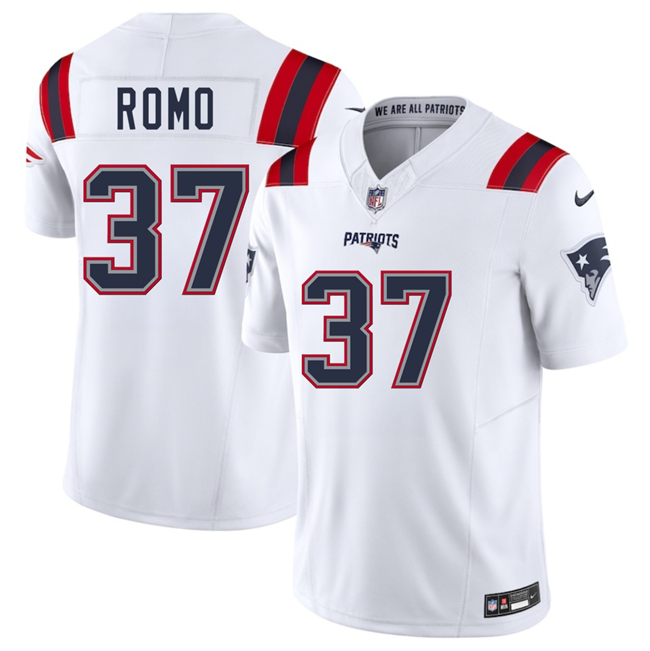 Personalized Men’s New England Patriots #37 Parker Romo White 2025 F.U.S.E. Limited Stitched Football Jersey