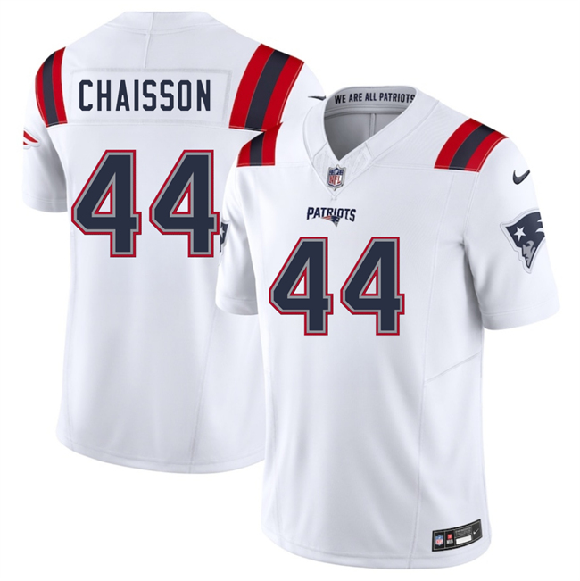 Personalized Men’s New England Patriots #44 K’Lavon Chaisson White 2025 F.U.S.E. Limited Stitched Football Jersey
