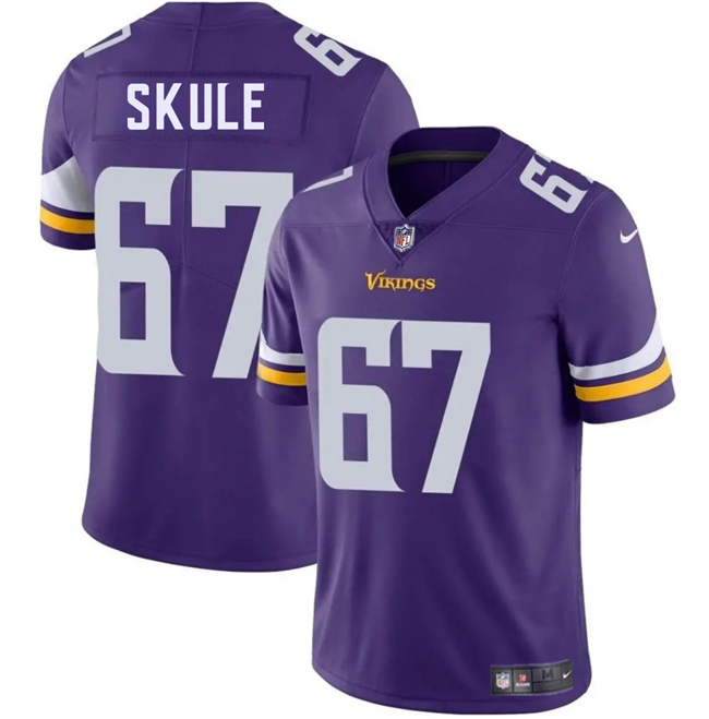 Personalized Men’s Minnesota Vikings #67 Justin Skule Purple 2025 Untouchable Limited Stitched Jersey