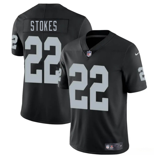 Personalized Men’s Las Vegas Raiders #22 Eric Stokes Black 2025 Stitched Football Jersey