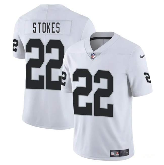 Personalized Men’s Las Vegas Raiders #22 Eric Stokes White 2025 Stitched Football Jersey