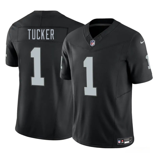 Personalized Men’s Las Vegas Raiders #1 Tre Tucker Black 2025 F.U.S.E. Stitched Football Jersey