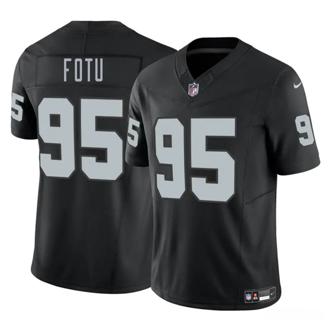 Personalized Men’s Las Vegas Raiders #95 Leki Fotu Black 2025 F.U.S.E. Stitched Football Jersey