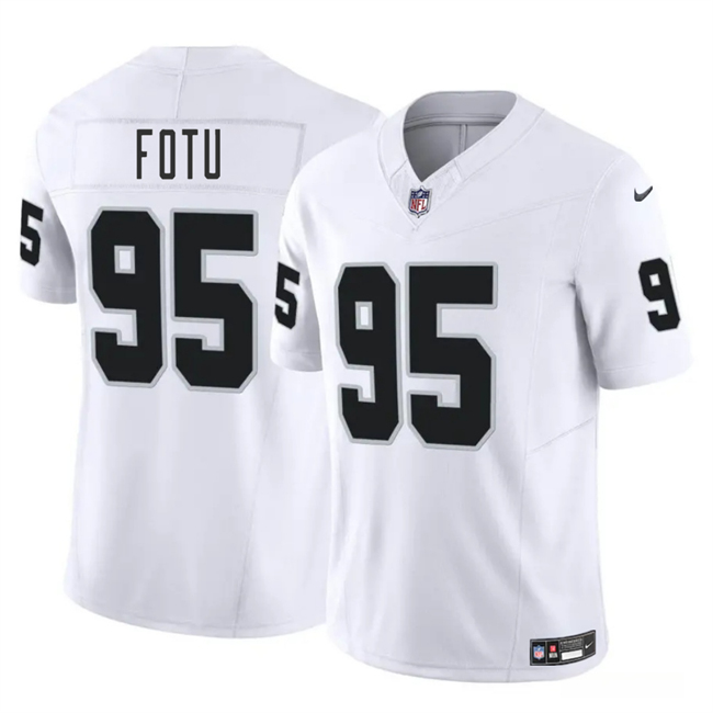 Personalized Men’s Las Vegas Raiders #95 Leki Fotu White 2025 F.U.S.E. Stitched Football Jersey