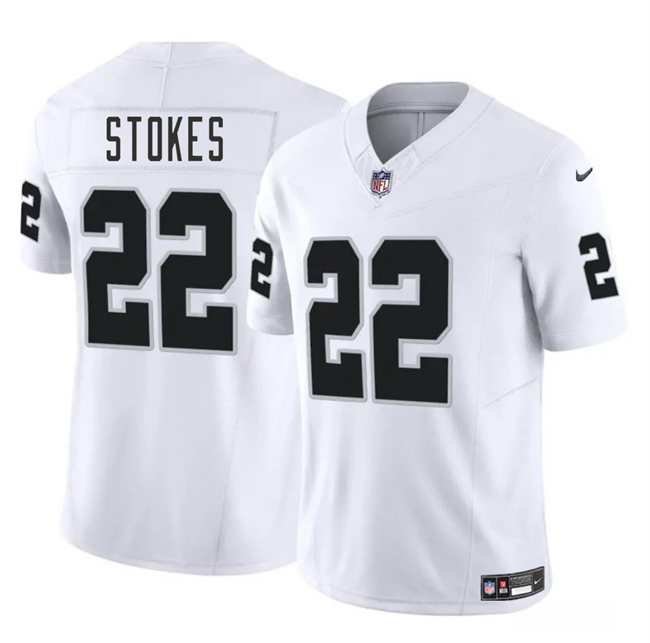 Personalized Men’s Las Vegas Raiders #22 Eric Stokes White 2025 F.U.S.E. Stitched Football Jersey