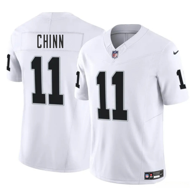 Personalized Men’s Las Vegas Raiders #11 Jeremy Chinn White 2025 F.U.S.E. Stitched Football Jersey
