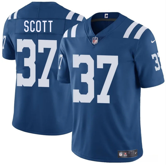 Personalized Men’s Indianapolis Colts #37 Daniel Scott Blue 2025 Limited Stitched Football Jersey