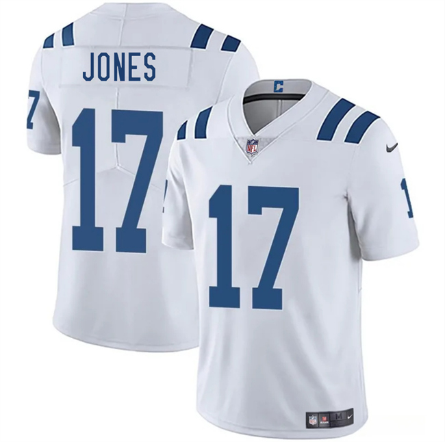 Personalized Men’s Indianapolis Colts #17 Daniel Jones White 2025 Limited Stitched Football Jersey