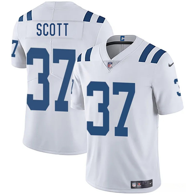 Personalized Men’s Indianapolis Colts #37 Daniel Scott White 2025 Limited Stitched Football Jersey