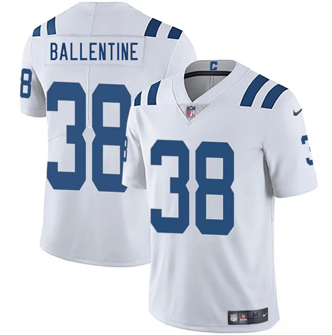 Personalized Men’s Indianapolis Colts #38 Corey Ballentine White 2025 Limited Stitched Football Jersey