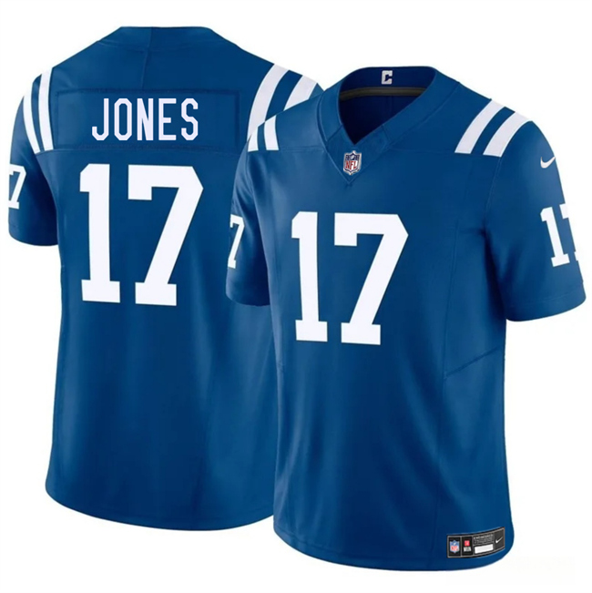 Personalized Men’s Indianapolis Colts #17 Daniel Jones Blue 2025 F.U.S.E. Limited Stitched Football Jersey
