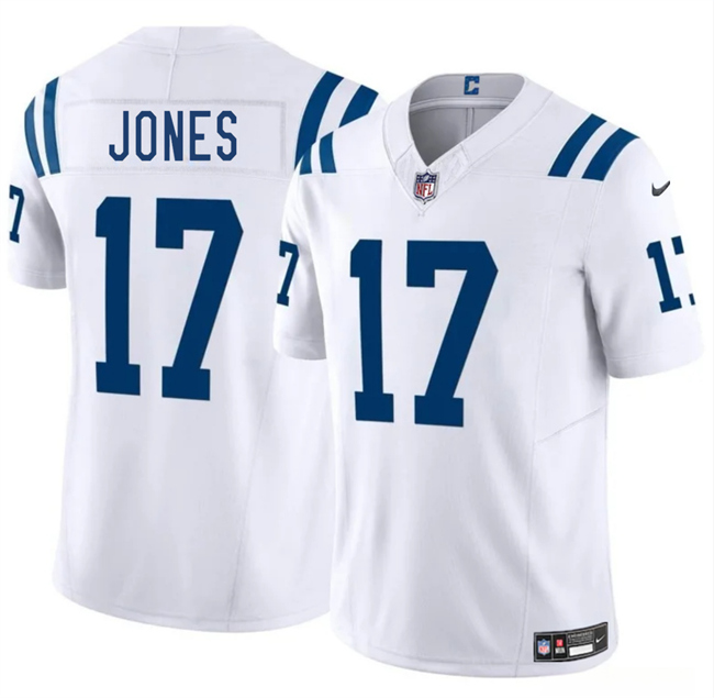 Personalized Men’s Indianapolis Colts #17 Daniel Jones White 2025 F.U.S.E. Limited Stitched Football Jersey