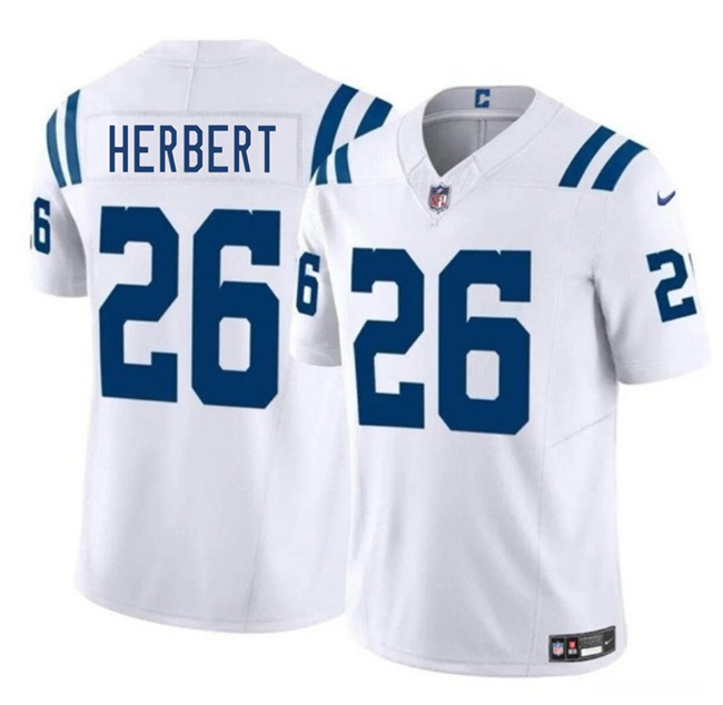 Personalized Men’s Indianapolis Colts #26 Khalil Herbert White 2025 F.U.S.E. Limited Stitched Football Jersey