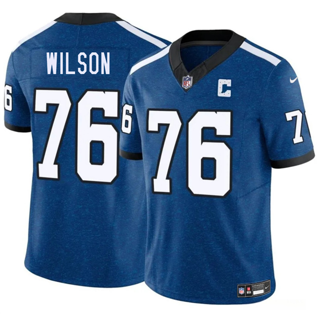 Personalized Men’s Indianapolis Colts #76 Jack Wilson Blue 2025 F.U.S.E. Throwback Limited Stitched Football Jersey