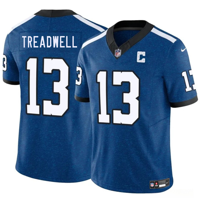 Personalized Men’s Indianapolis Colts #13 Laquon Treadwell Blue 2025 F.U.S.E. Throwback Limited Stitched Football Jersey