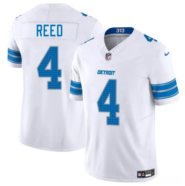 Personalized Men’s Detroit Lions #4 D.J. Reed White 2025 F.U.S.E. Limited Stitched Jersey