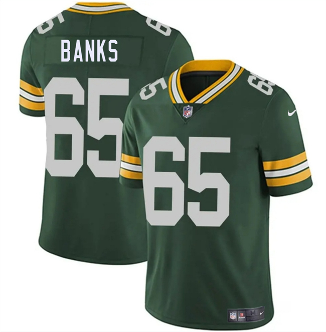 Personalized Men’s Green Bay Packers #65 Aaron Banks Green 2025 Untouchable Limited Stitched Jersey