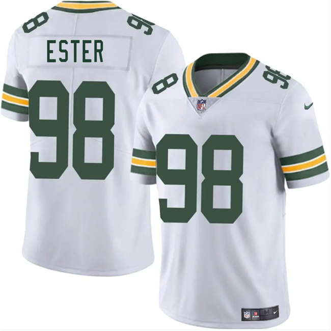 Personalized Men’s Green Bay Packers #98 James Ester White 2025 Untouchable Limited Stitched Jersey