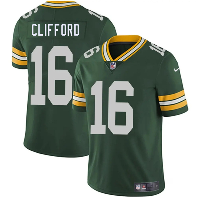 Personalized Men’s Green Bay Packers #16 Sean Clifford Green 2025 Untouchable Limited Stitched Jersey
