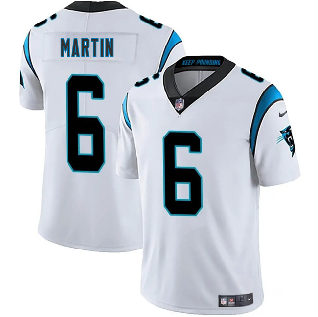 Personalized Men’s Carolina Panthers #6 Sam Martin White 2025 Limited Stitched Football Jersey