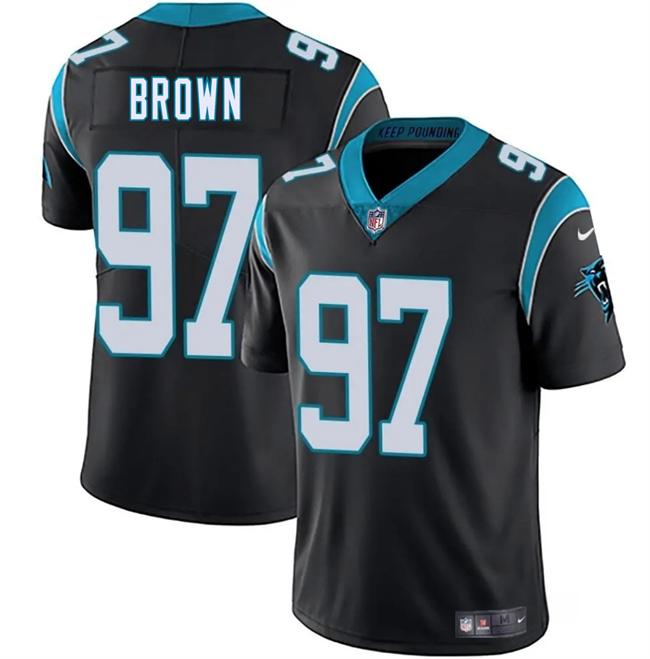 Personalized Men’s Carolina Panthers #97 Bobby Brown Black 2025 Limited Stitched Football Jersey