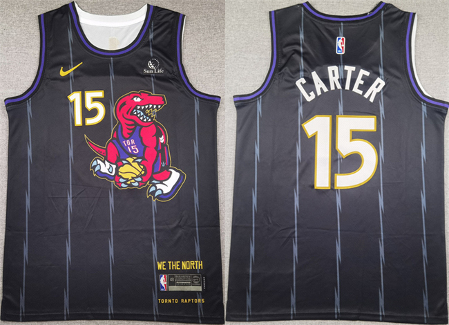 Personalized Men’s Toronto Raptors #15 Vince Carter Black 2025 Stitched Basketball Jersey