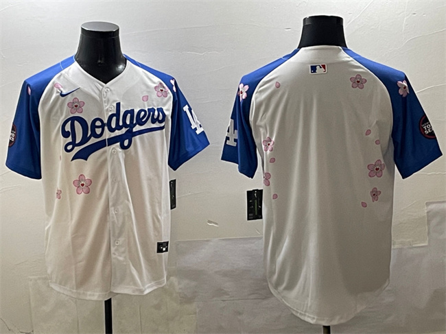 Personalized Men’s Los Angeles Dodgers Blank White Royal 2025 Tokyo Series Limited Stitched Baseball Jersey