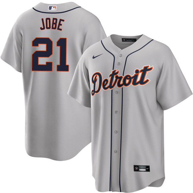 Personalized Men’s Detroit Tigers #21 Jackson Jobe Grey Cool Base Stitched Baseball Jersey