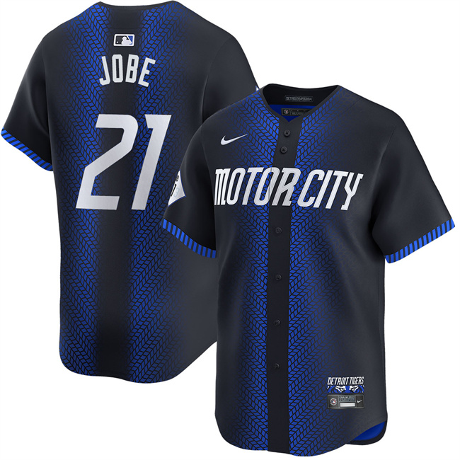 Personalized Men’s Detroit Tigers #21 Jackson Jobe Navy City Connect Cool Base Stitched Baseball Jersey