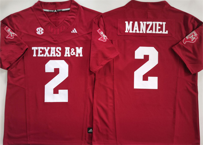 Personalized Men’s Texas A&M Aggies Lions #2 Johnny Manziel Red 2025 F.U.S.E. Stitched Jersey