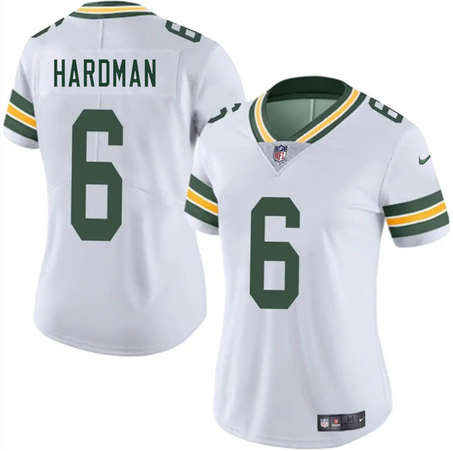Personalized Women’s Green Bay Packers #6 Mecole Hardman White 2025 Untouchable Limited Stitched Jersey(Run Small)