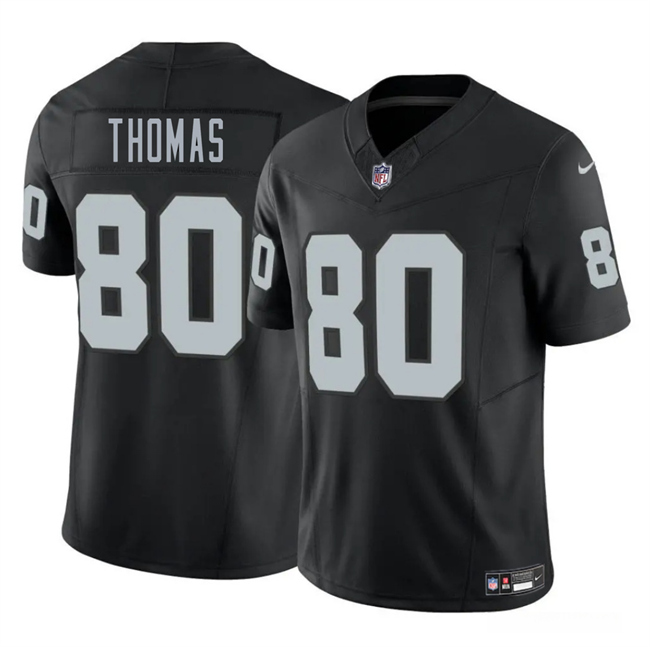 Personalized Men’s Las Vegas Raiders #80 Ian Thomas Black 2025 F.U.S.E. Stitched Football Jersey