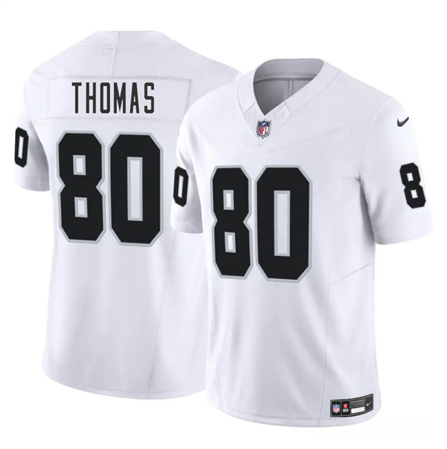 Personalized Men’s Las Vegas Raiders #80 Ian Thomas White 2025 F.U.S.E. Stitched Football Jersey