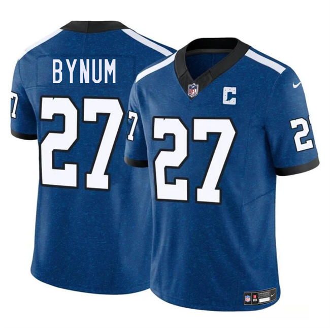 Personalized Men’s Indianapolis Colts #27 Cam Bynum Blue 2025 F.U.S.E. Throwback Limited Stitched Football Jersey