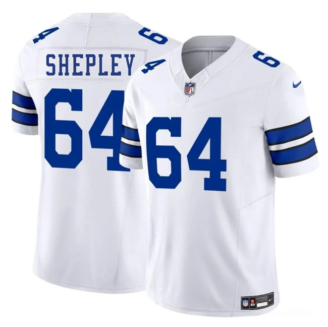 Personalized Men’s Dallas Cowboys #64 Dakoda Shepleyss White 2025 F.U.S.E Untouchable Limited Stitched Football Jersey