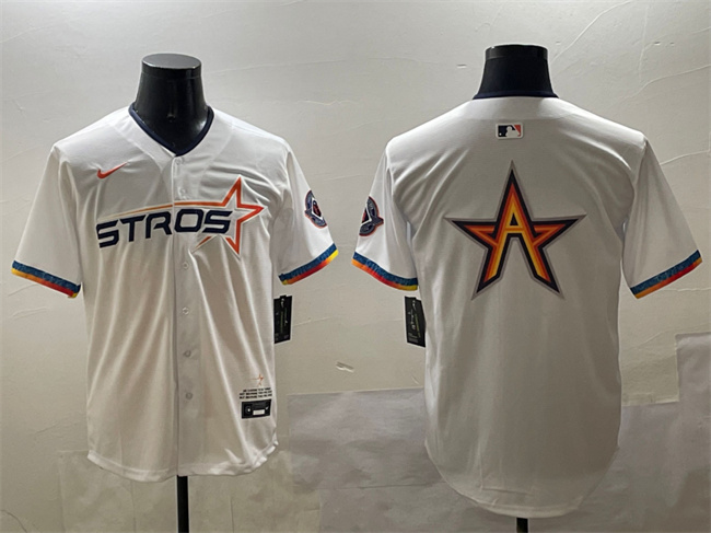 Personalized Men’s Houston Astros Team Big Logo White 2025 City Connect Limited Stitched Baseball Jerseys